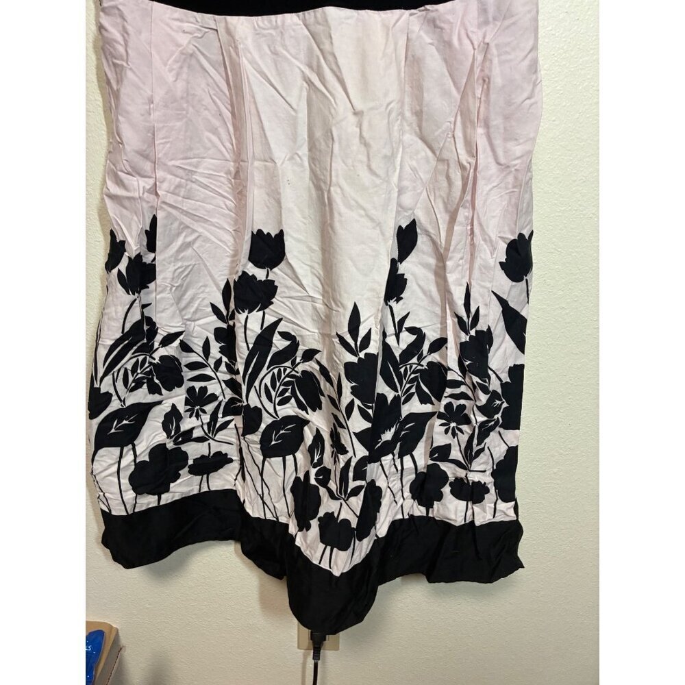 DressBarn Dress Business Casual Boho Floral Sleeveless Black White Size 14W BD1 - Picture 4 of 7
